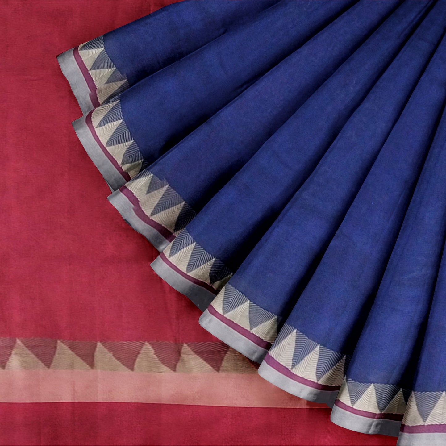 Pleasant Beautiful Blue Kanjeevaram Saree