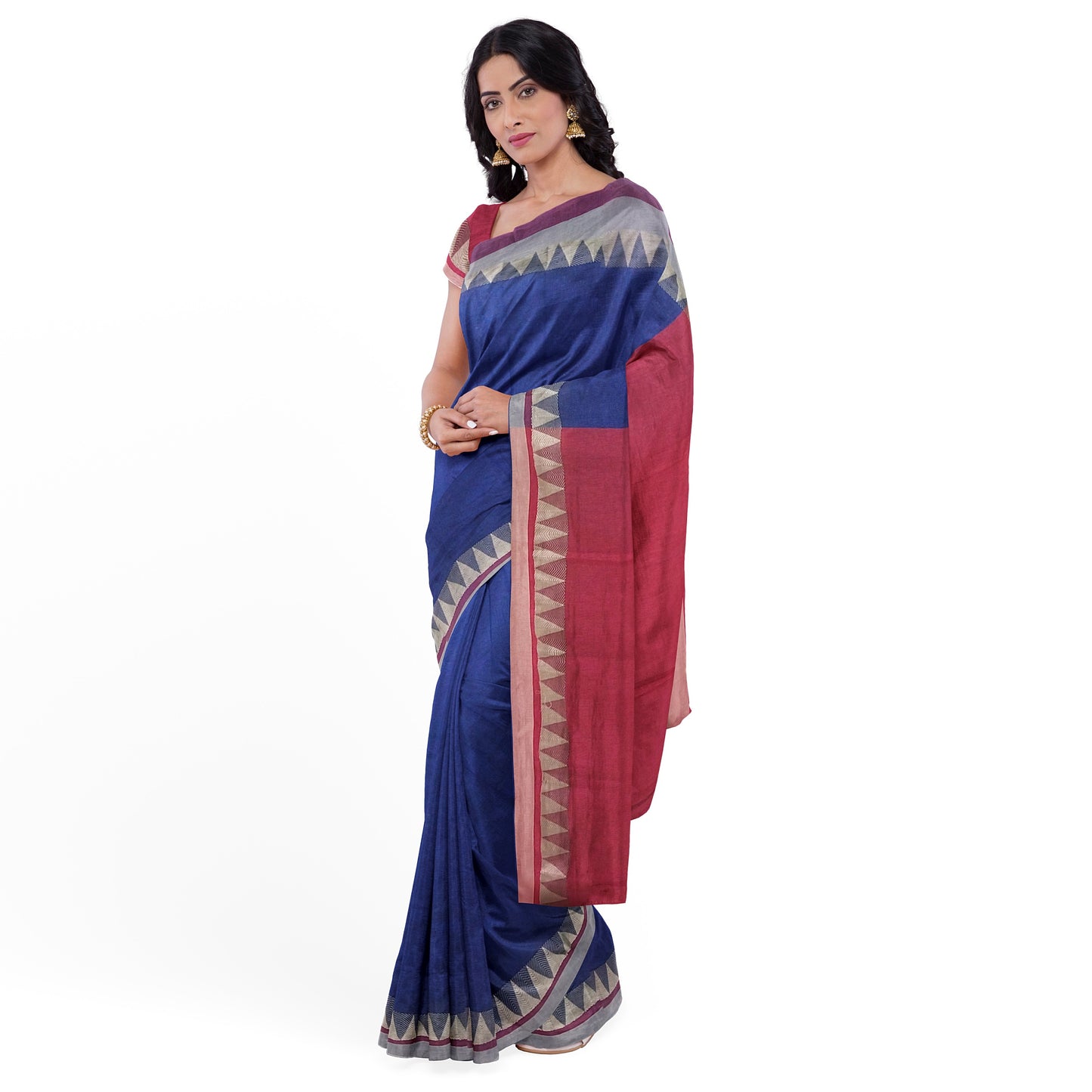 Pleasant Beautiful Blue Kanjeevaram Saree