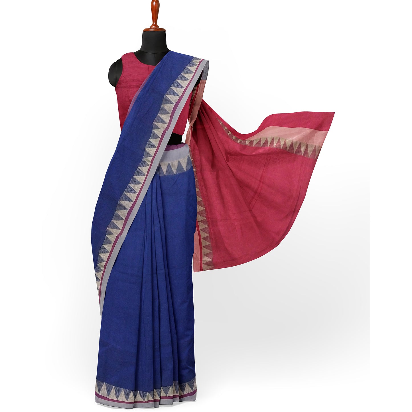 Pleasant Beautiful Blue Kanjeevaram Saree