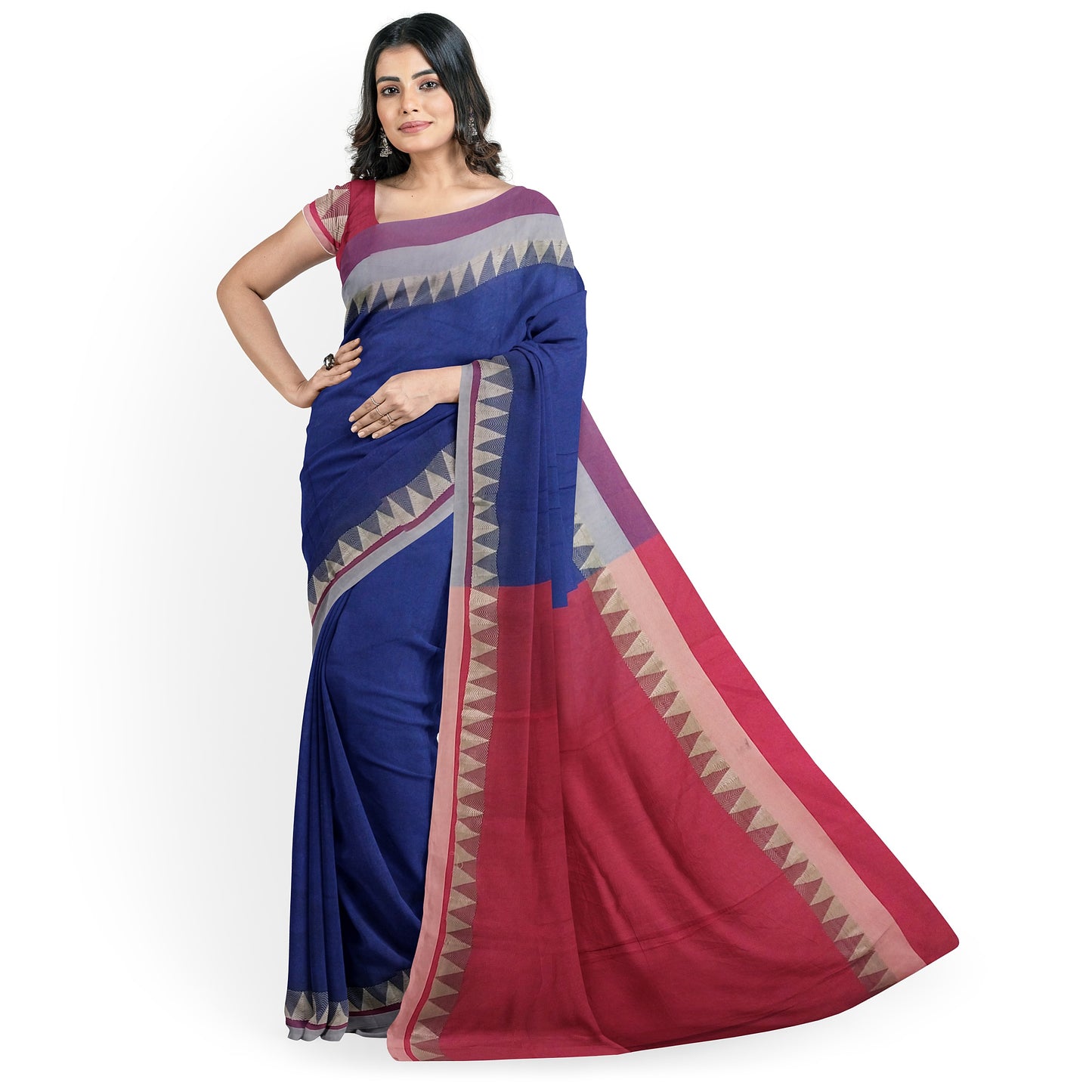 Pleasant Beautiful Blue Kanjeevaram Saree