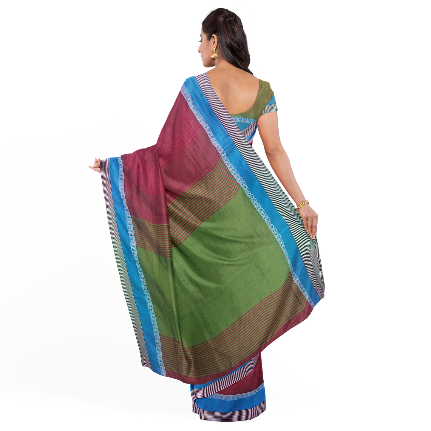 Graceful Red Colored Cotton Silk Saree