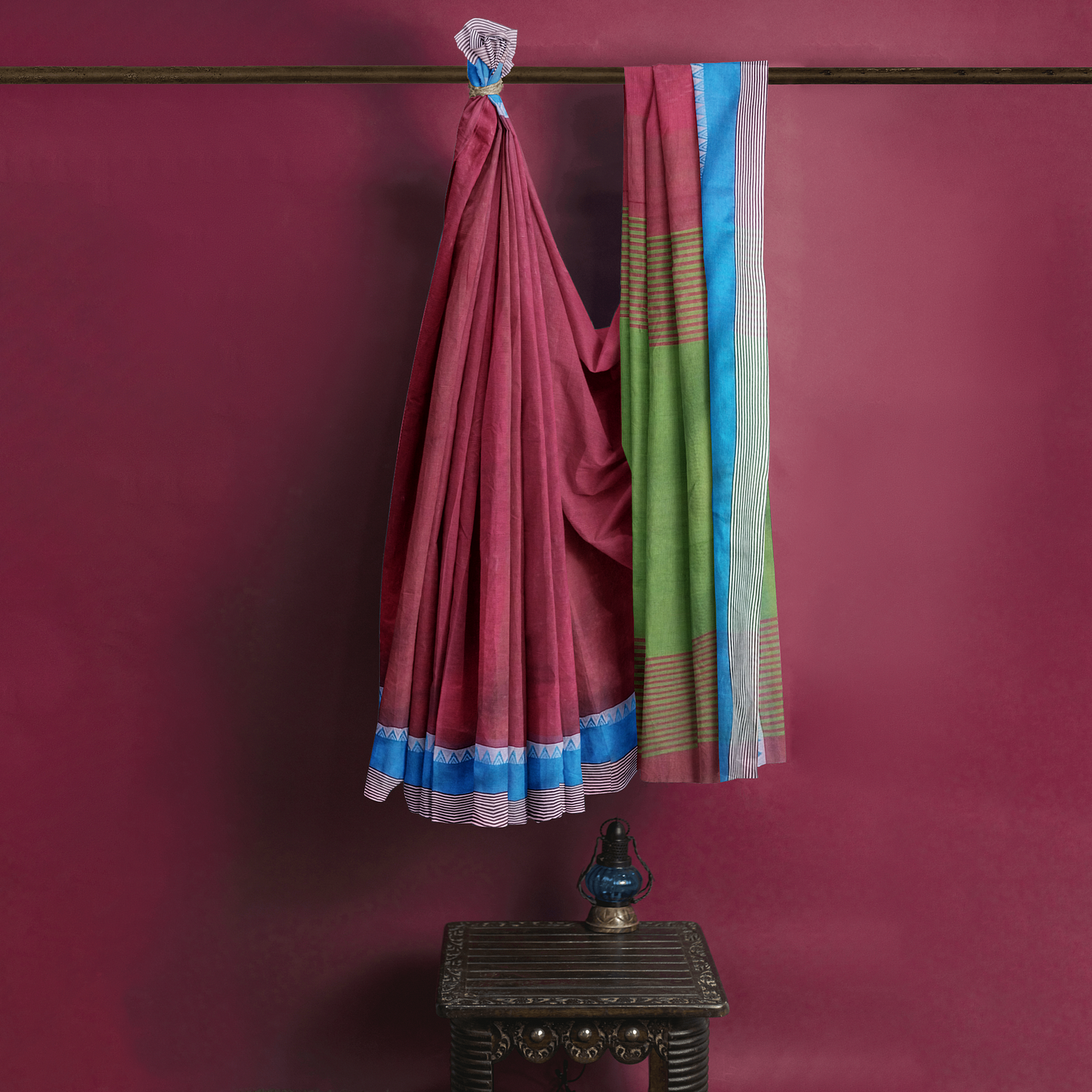 Graceful Red Colored Cotton Silk Saree