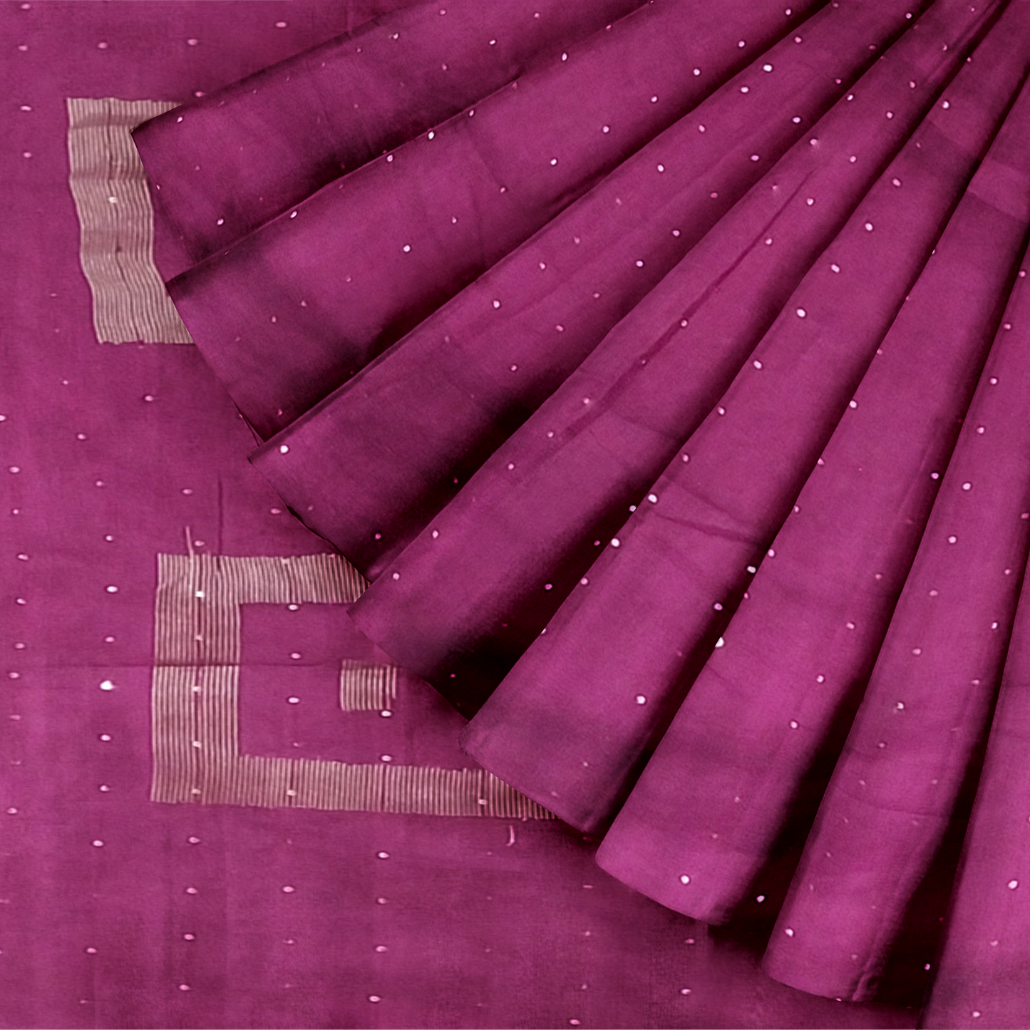 Delicate Purple Cotton Silk Saree with Golden Border