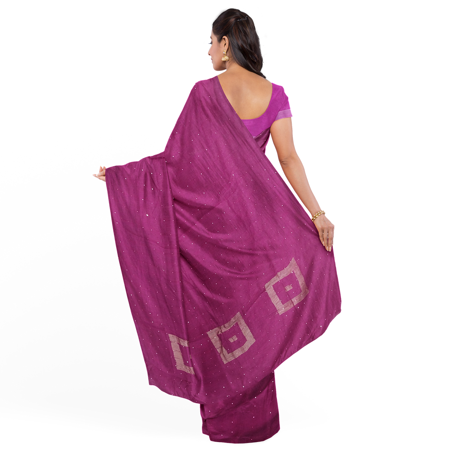 Delicate Purple Cotton Silk Saree with Golden Border