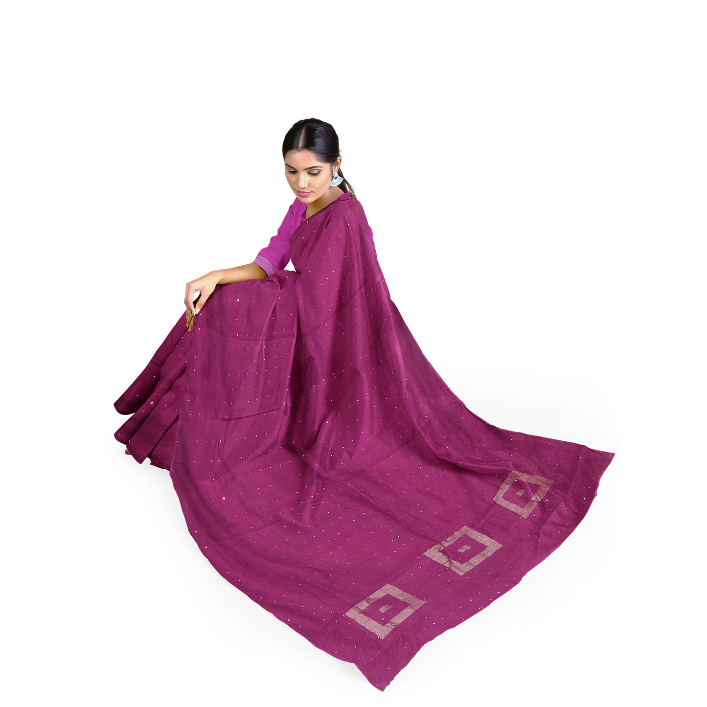 Delicate Purple Cotton Silk Saree with Golden Border