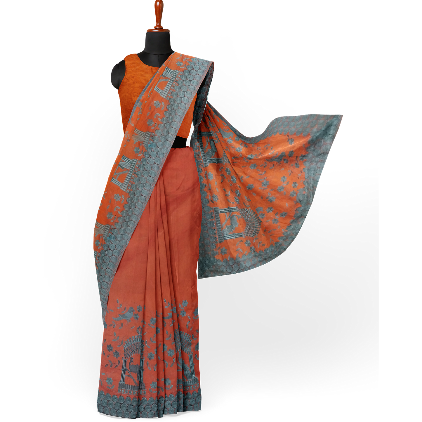 Unique Mustard Color Silk Saree with Animal Prints