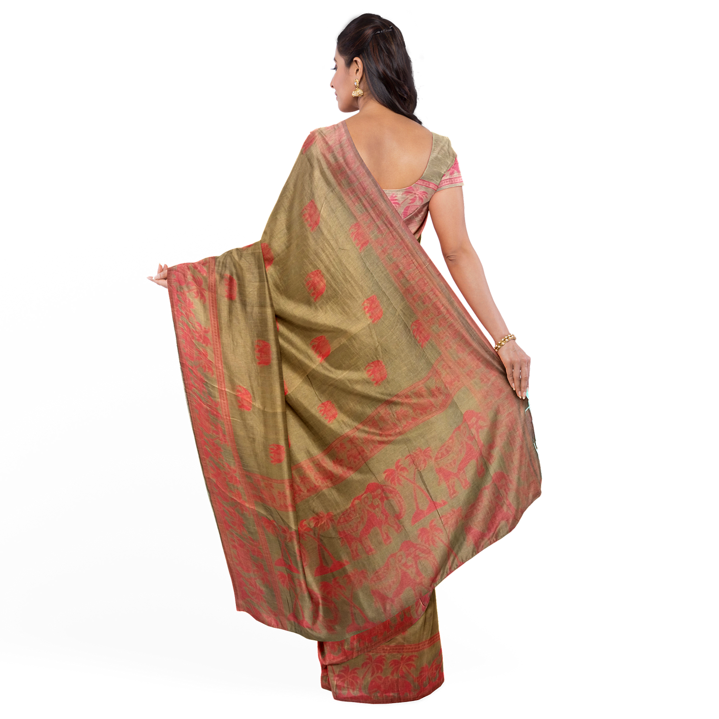 Pure Silk lovely brown colour Saree