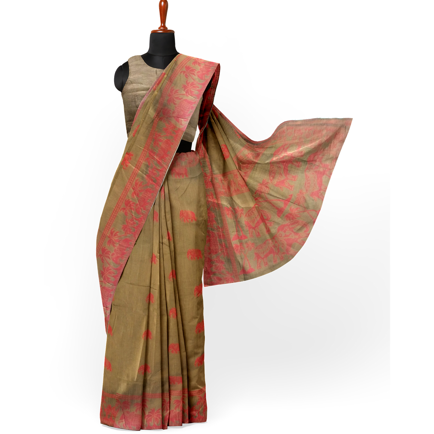 Pure Silk lovely brown colour Saree