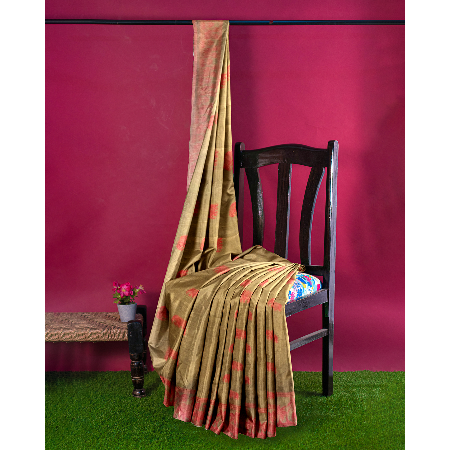 Pure Silk lovely brown colour Saree
