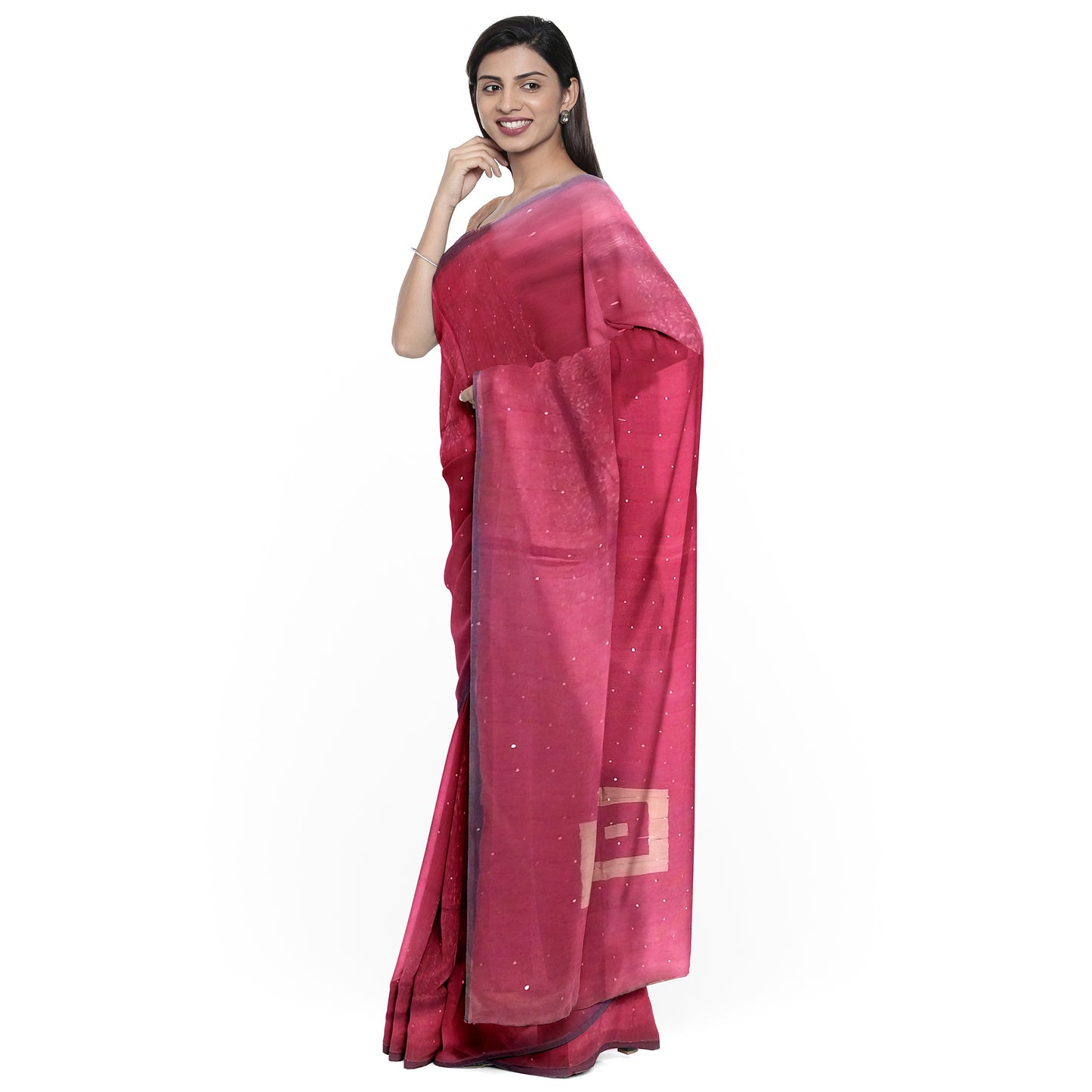 Golden-Maroon Coloured Traditional Tussar Silk Saree