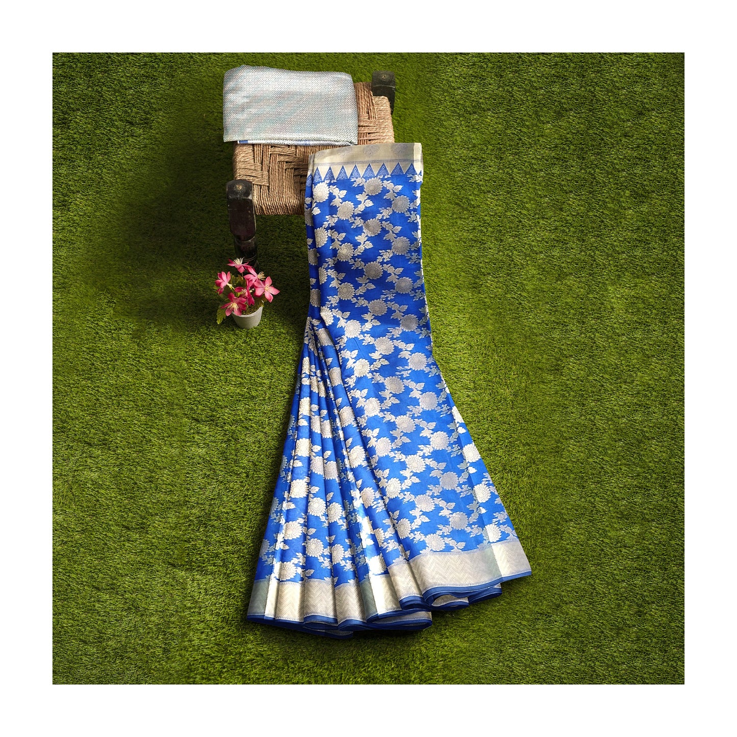 Banarasi Handloom Saree with Gold Zari