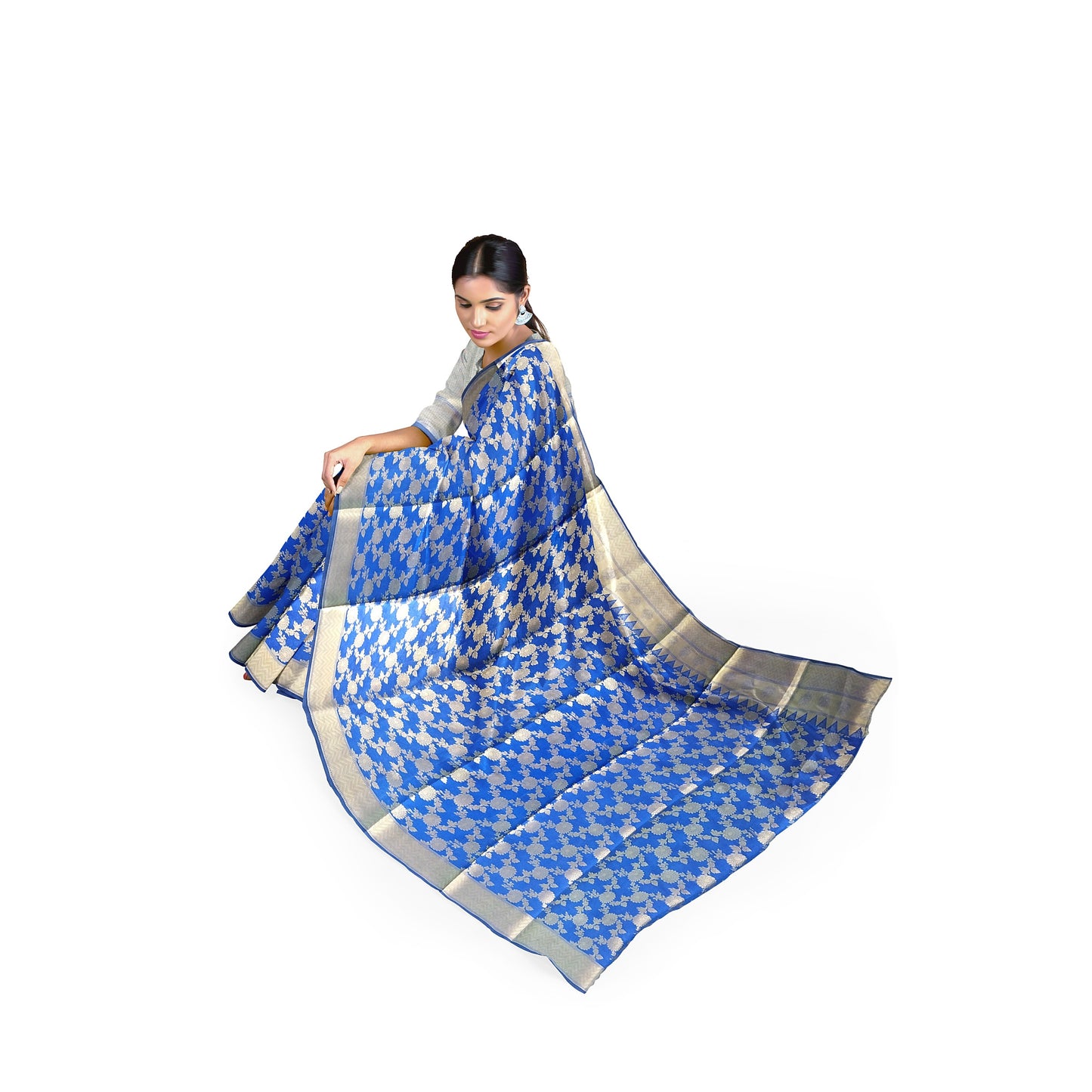 Banarasi Handloom Saree with Gold Zari