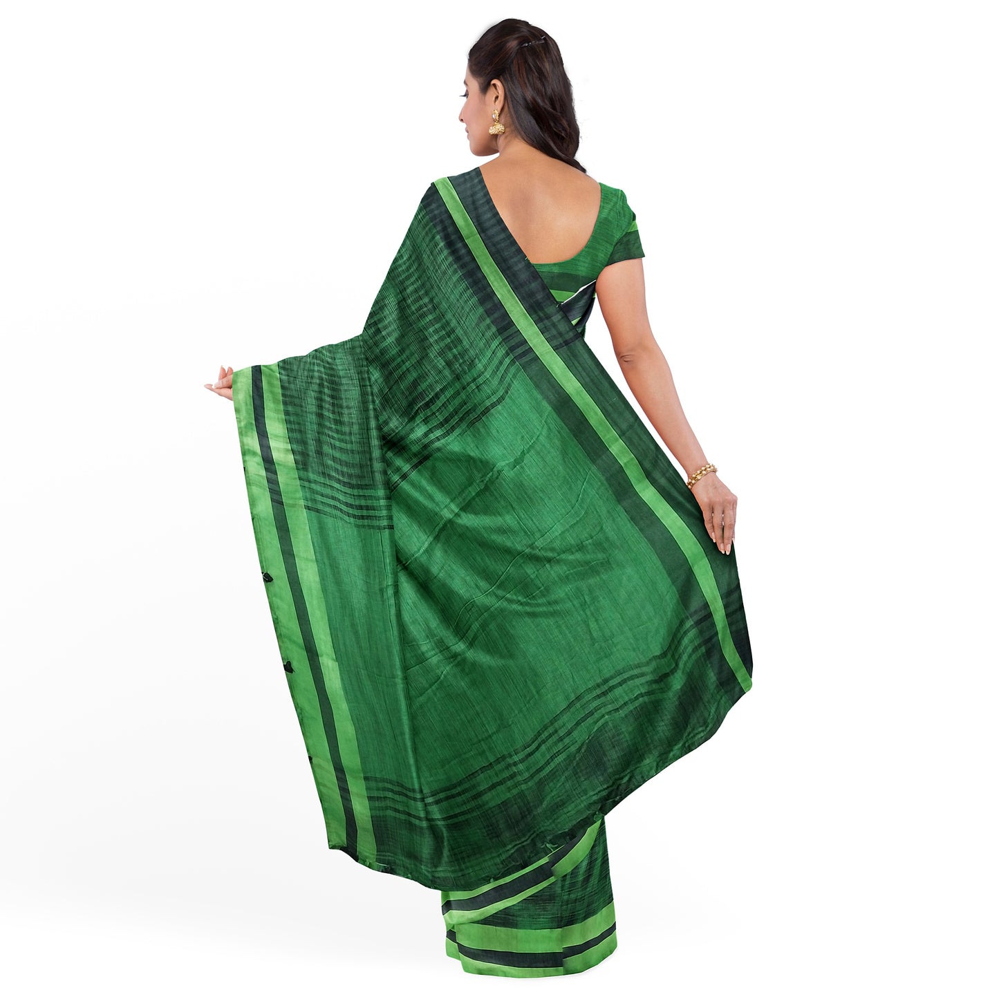 Lovely Green Coloured Cotton Silk Saree