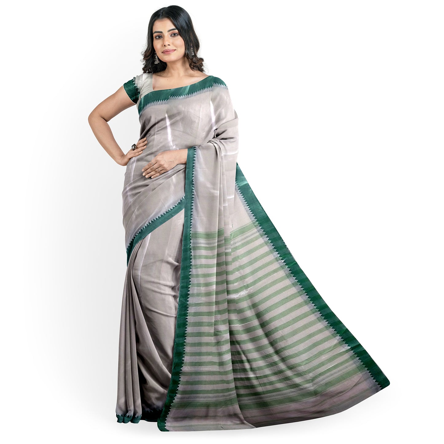 Stunning White Cotton Saree Extremely Soft