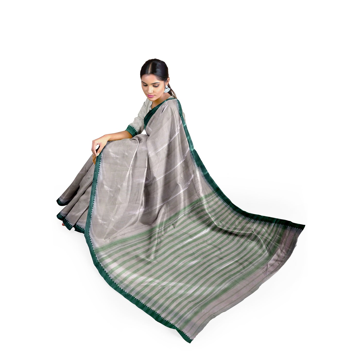 Stunning White Cotton Saree Extremely Soft