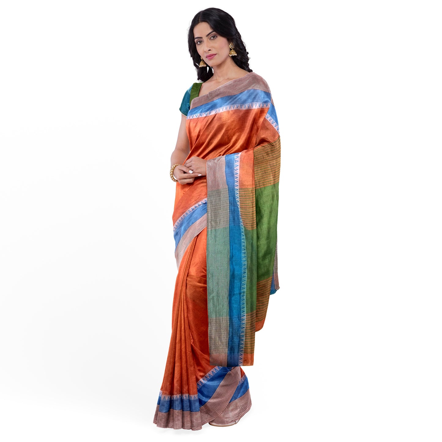 Trendy yet Classy Orange Cotton Saree