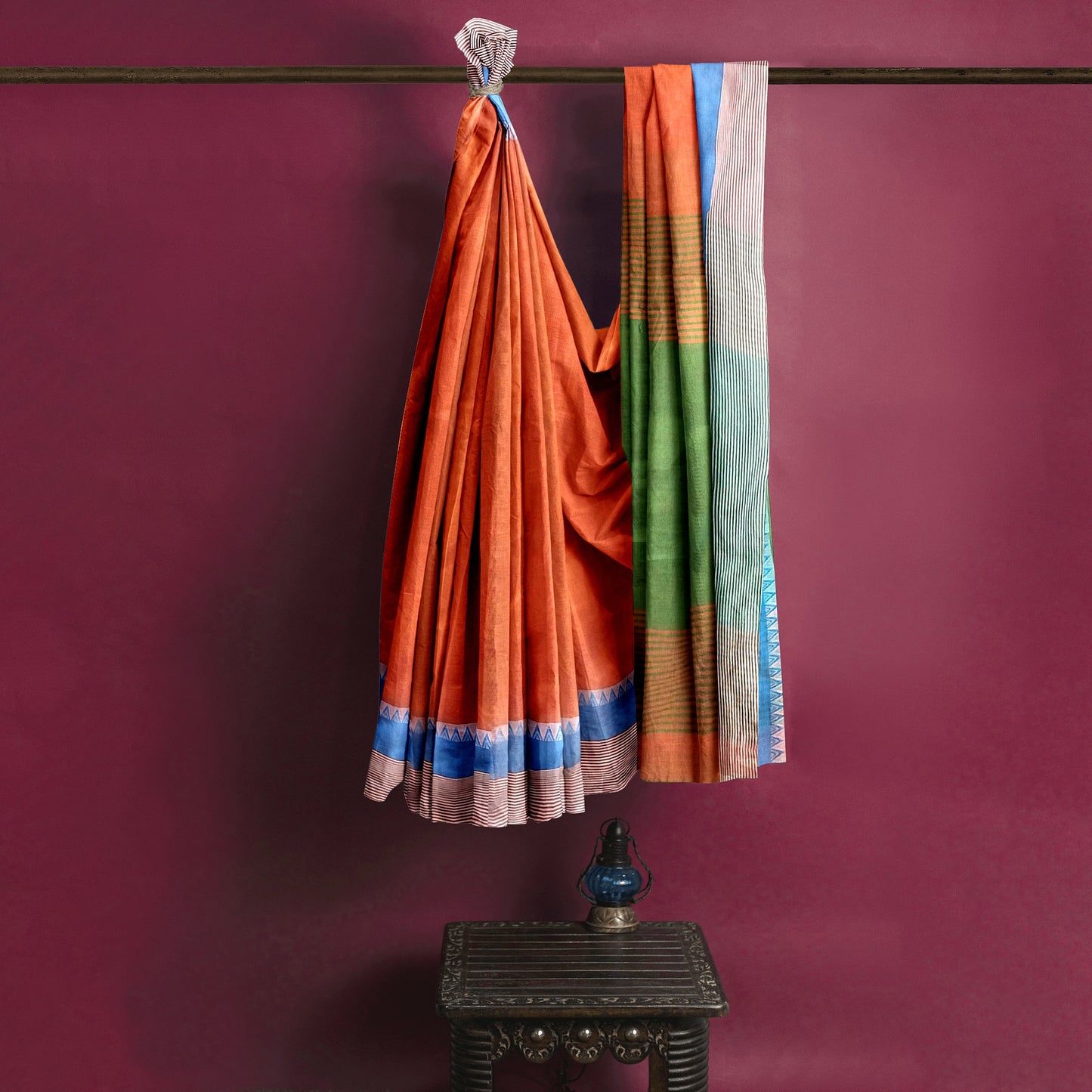 Trendy yet Classy Orange Cotton Saree