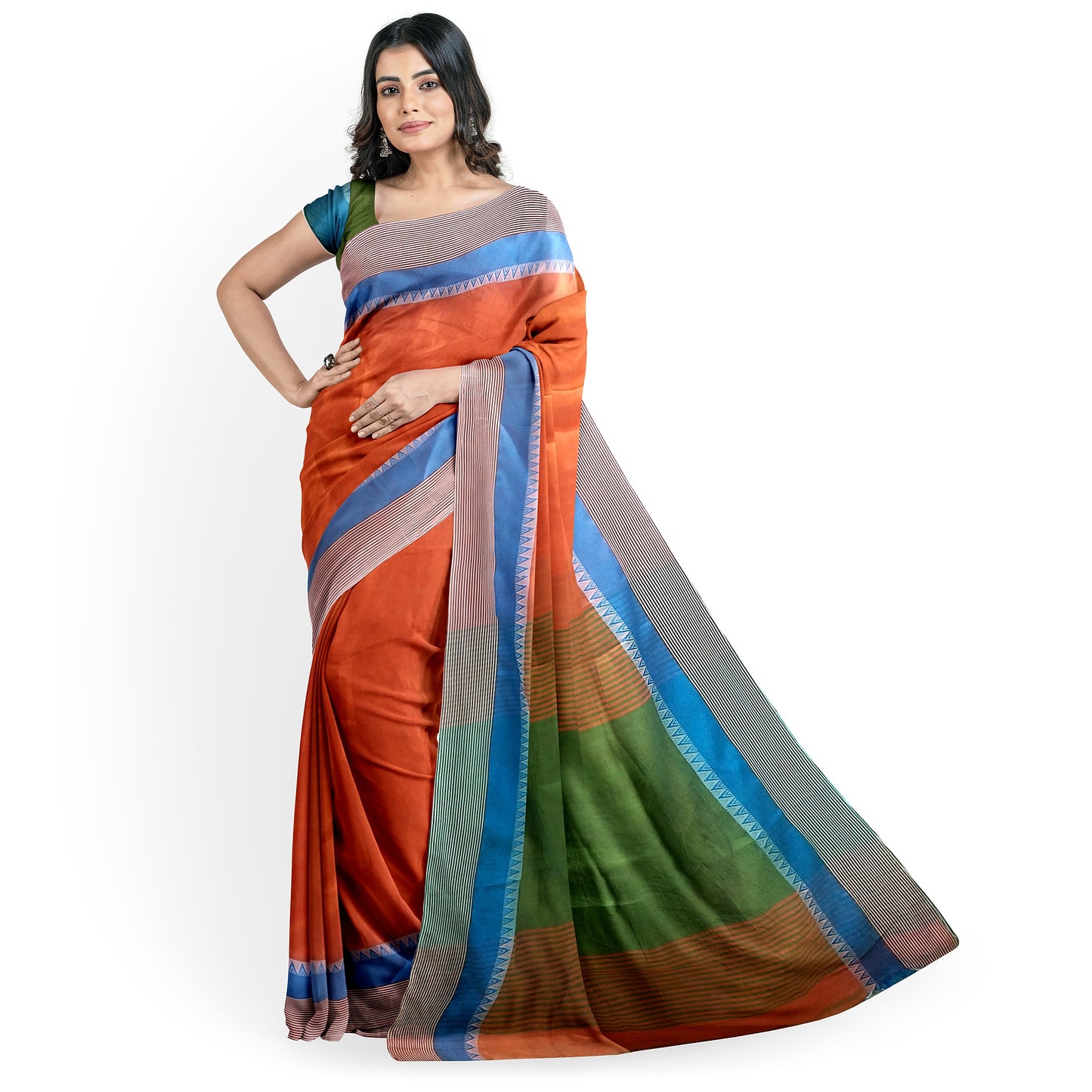 Trendy yet Classy Orange Cotton Saree