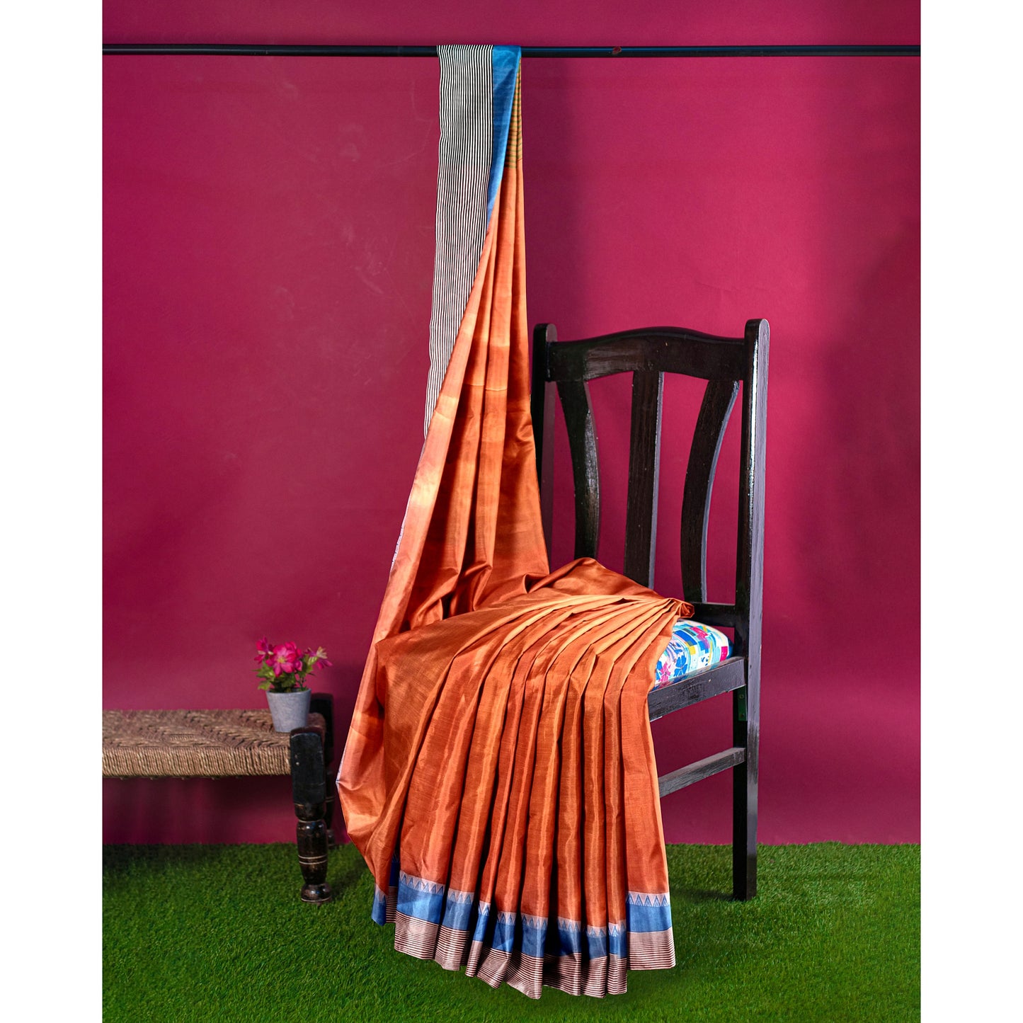 Trendy yet Classy Orange Cotton Saree