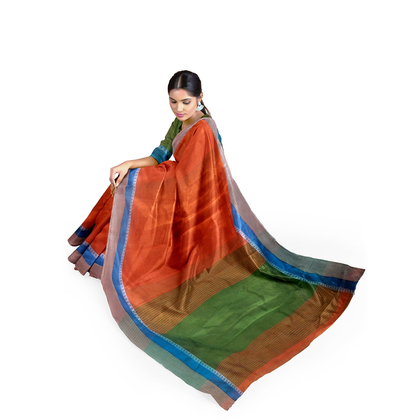 Trendy yet Classy Orange Cotton Saree