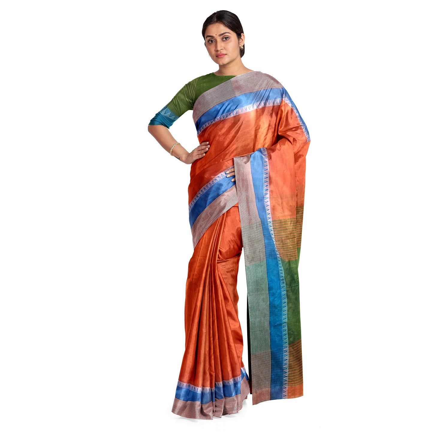 Trendy yet Classy Orange Cotton Saree