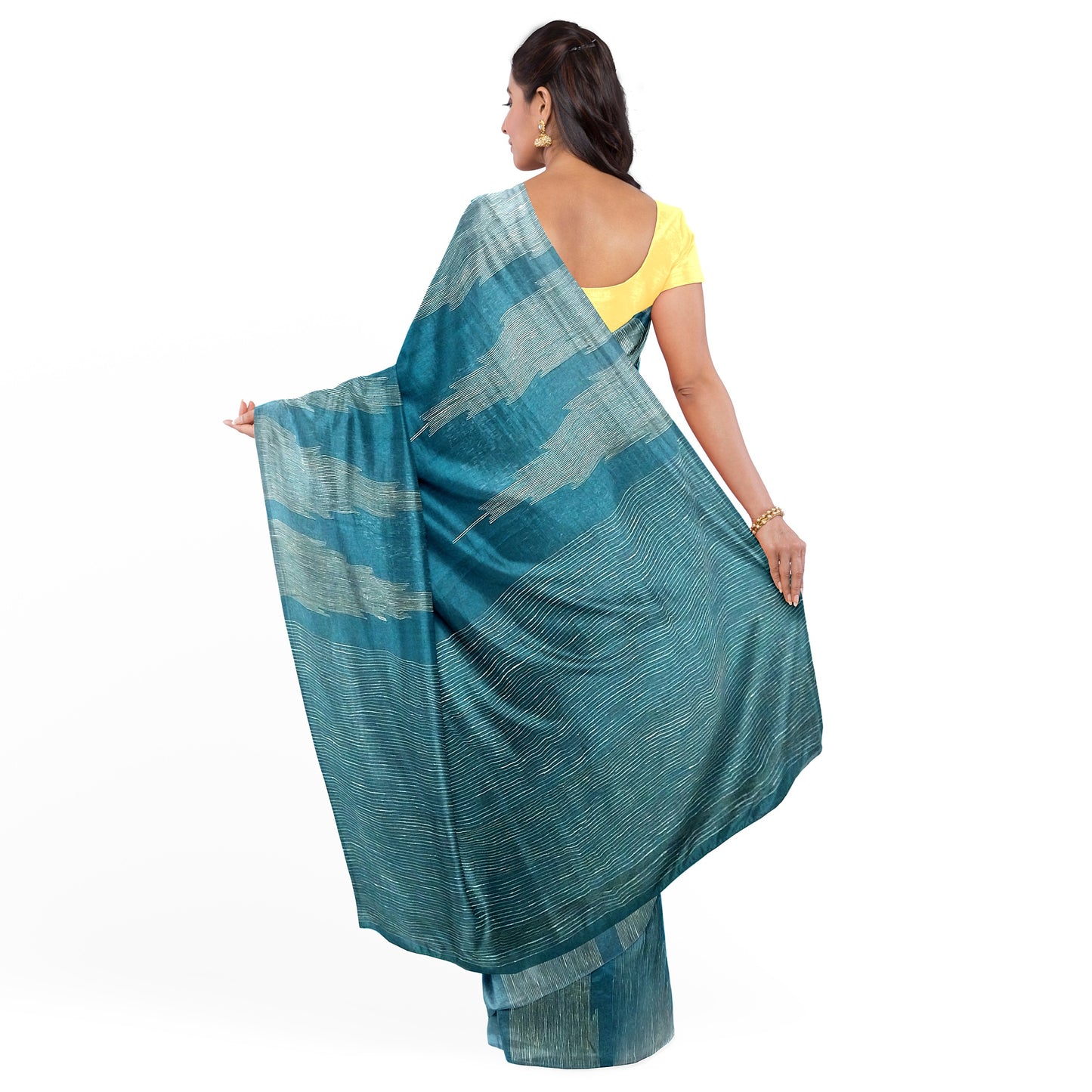 Lustrous Blue Ghicha Silk Saree