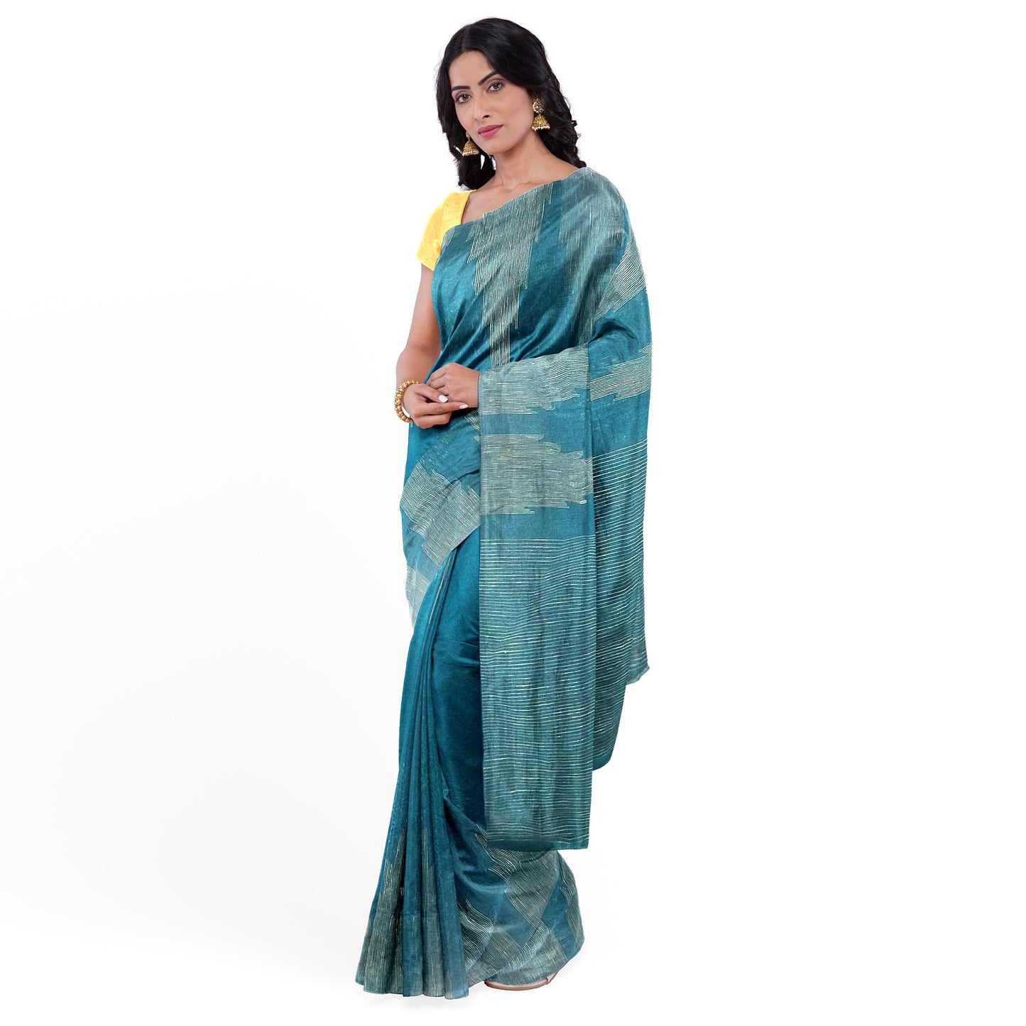 Lustrous Blue Ghicha Silk Saree