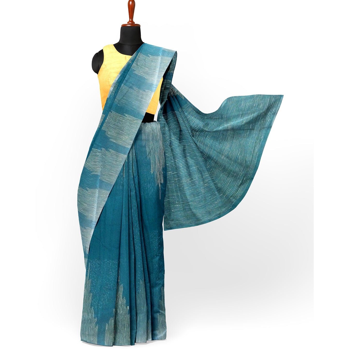 Lustrous Blue Ghicha Silk Saree