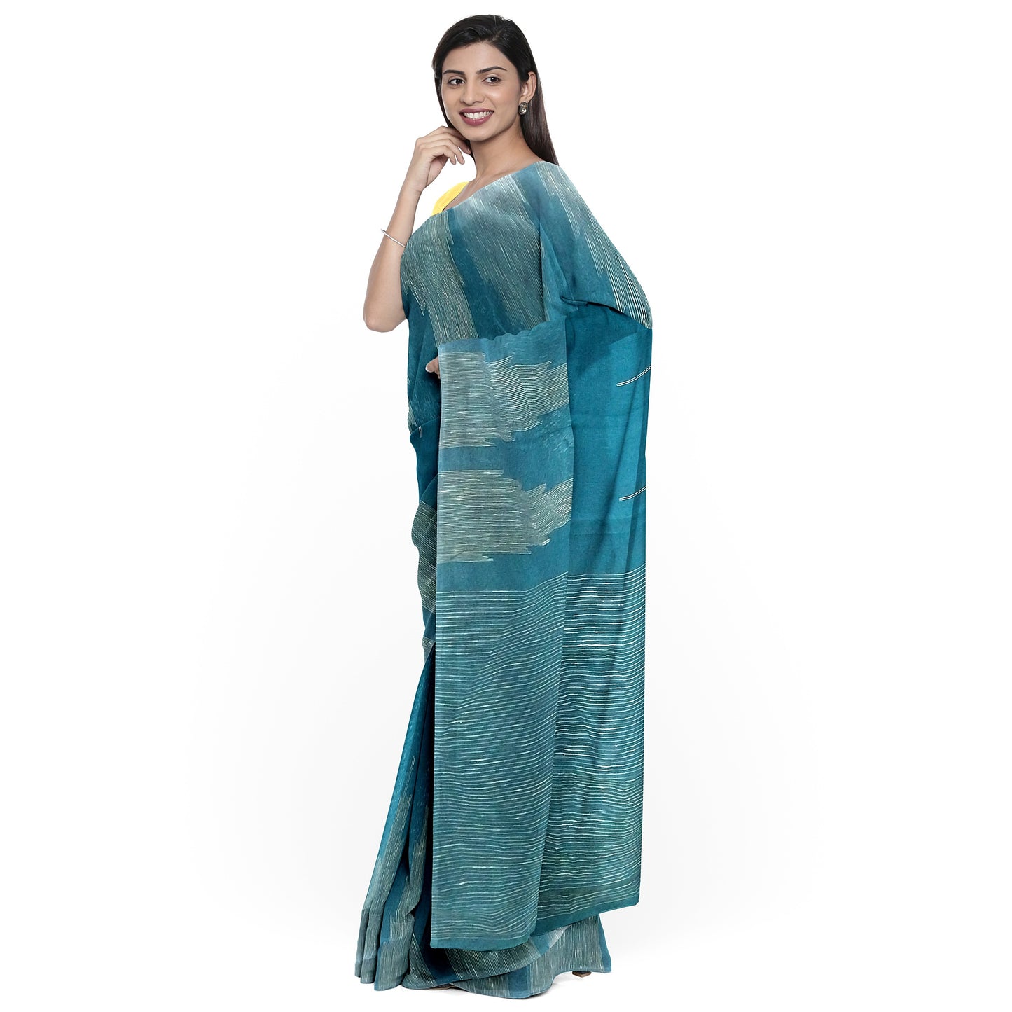 Lustrous Blue Ghicha Silk Saree