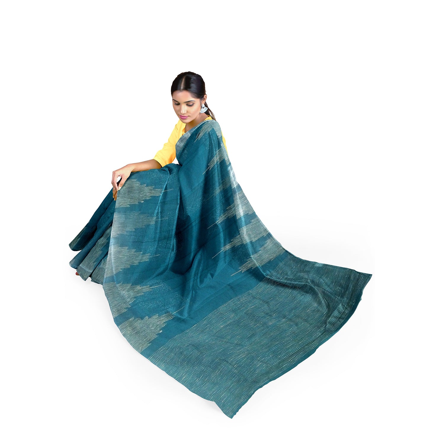 Lustrous Blue Ghicha Silk Saree