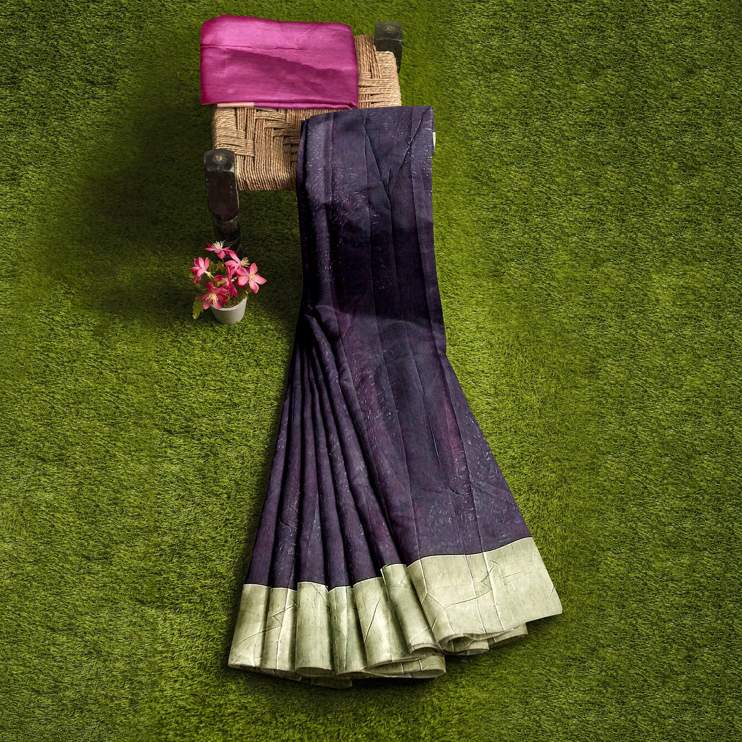 Magnificent Dark Blue Ghicha Saree