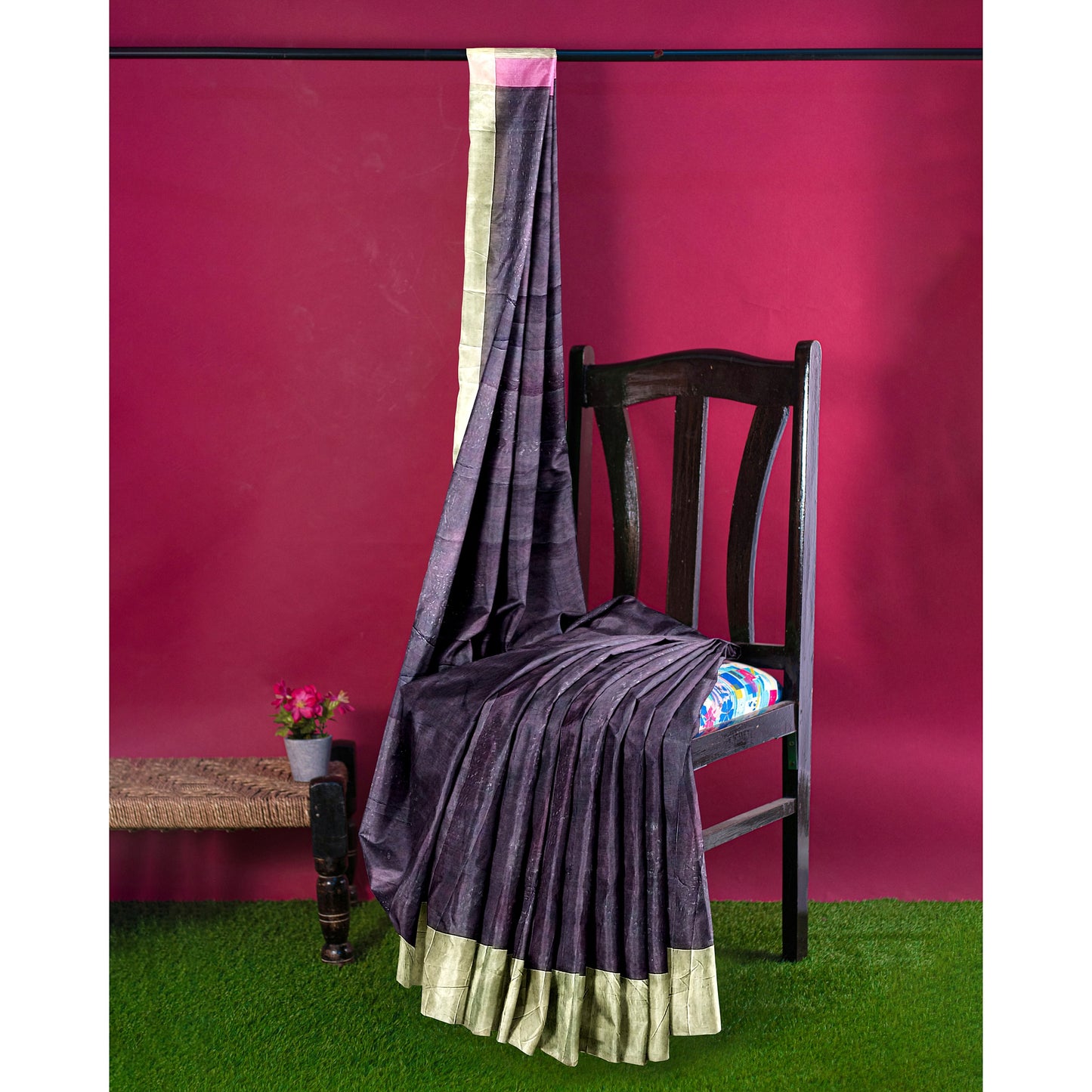 Magnificent Dark Blue Ghicha Saree