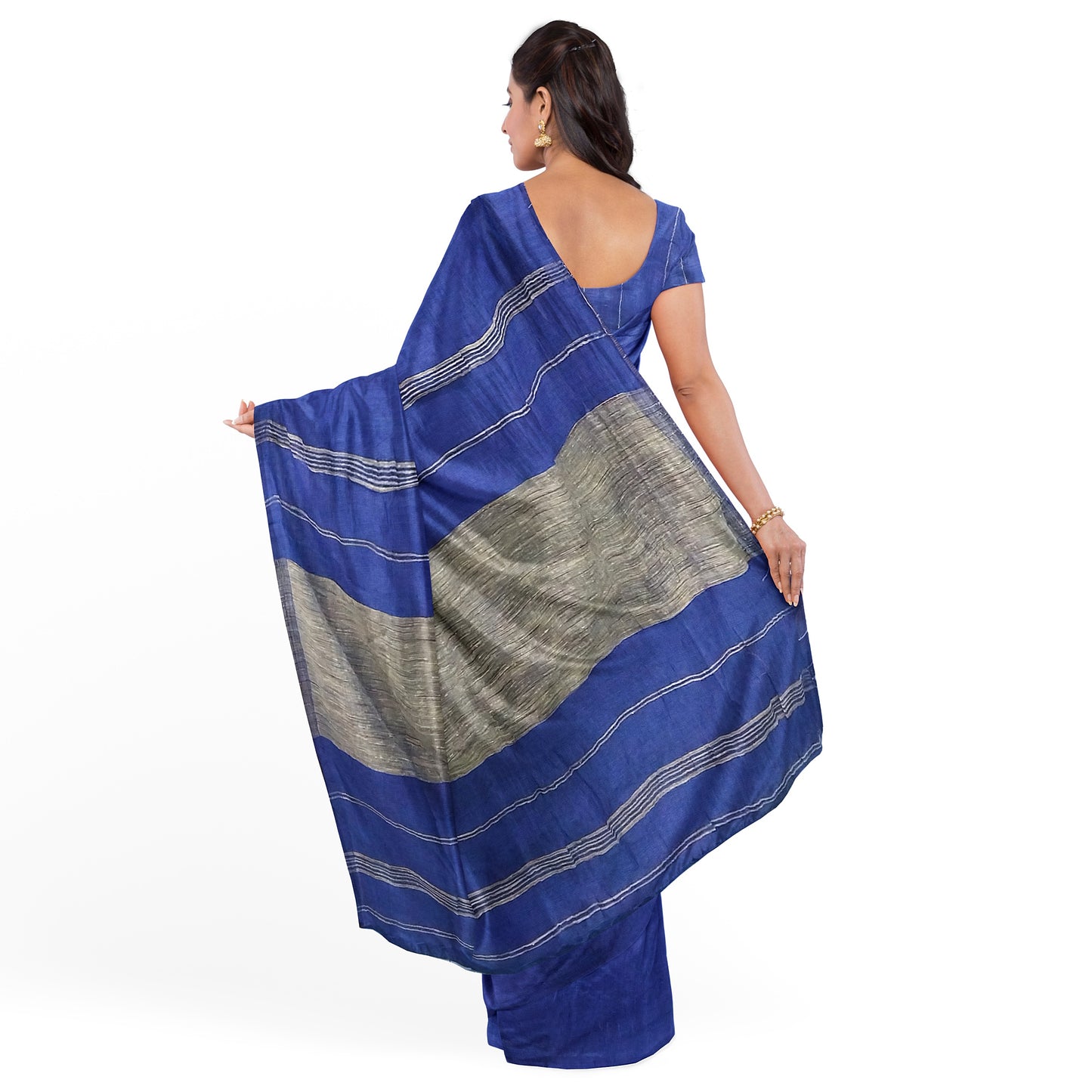 Blue-green Hue Cotton Saree for Regal Looks