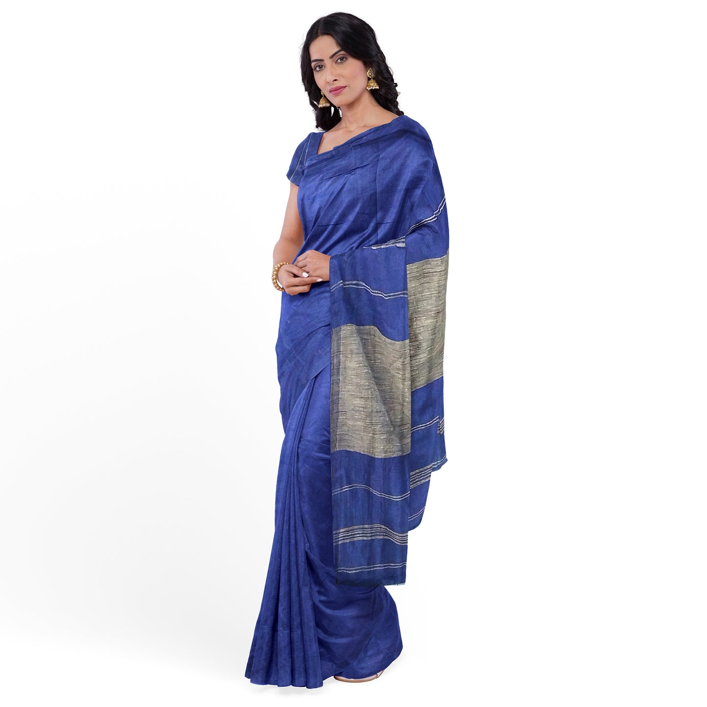 Blue-green Hue Cotton Saree for Regal Looks