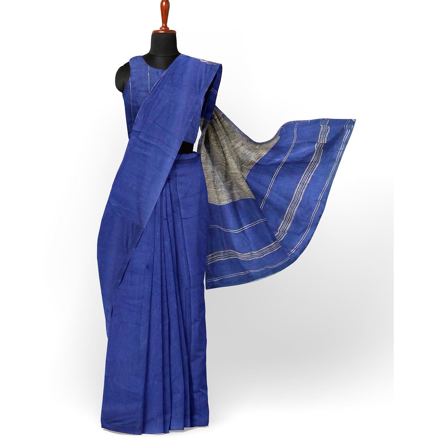 Blue-green Hue Cotton Saree for Regal Looks