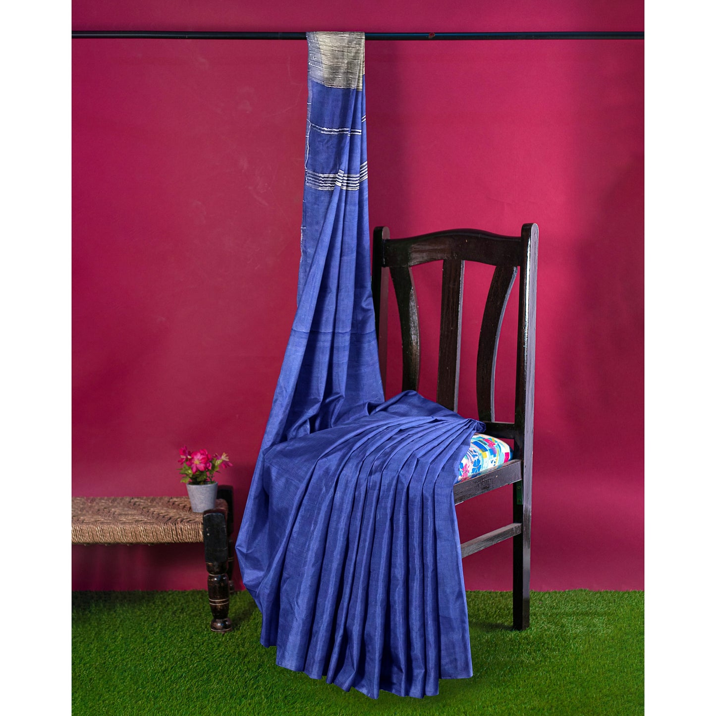 Blue-green Hue Cotton Saree for Regal Looks