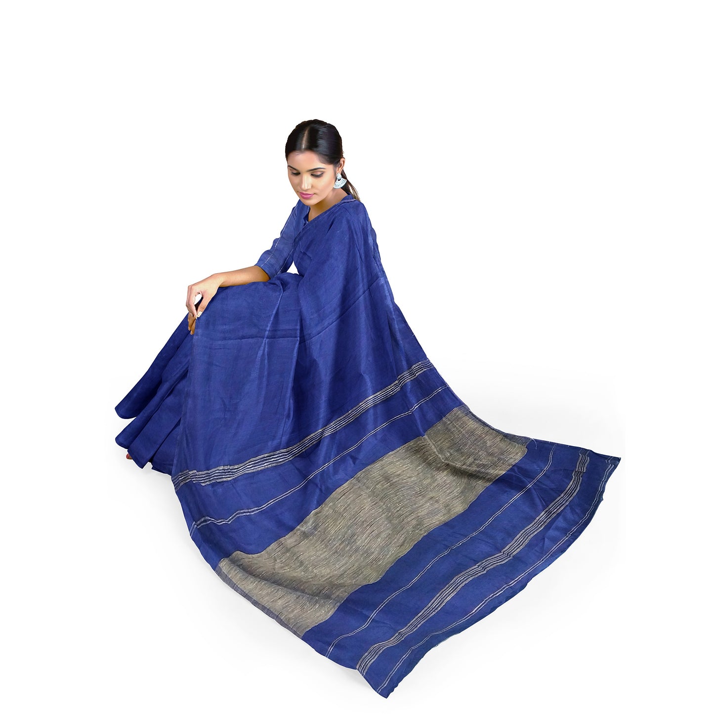 Blue-green Hue Cotton Saree for Regal Looks