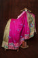 Lovely Saree with Pink and Golden Colored Print