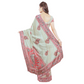 Handloom Cream Color Saree with Red Embroidered Border