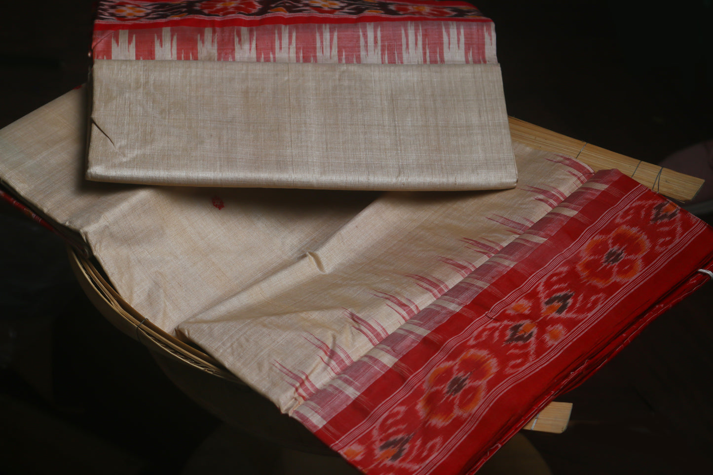 Tussar Silk Saree in Creamy Texture and Natural Cream Colour