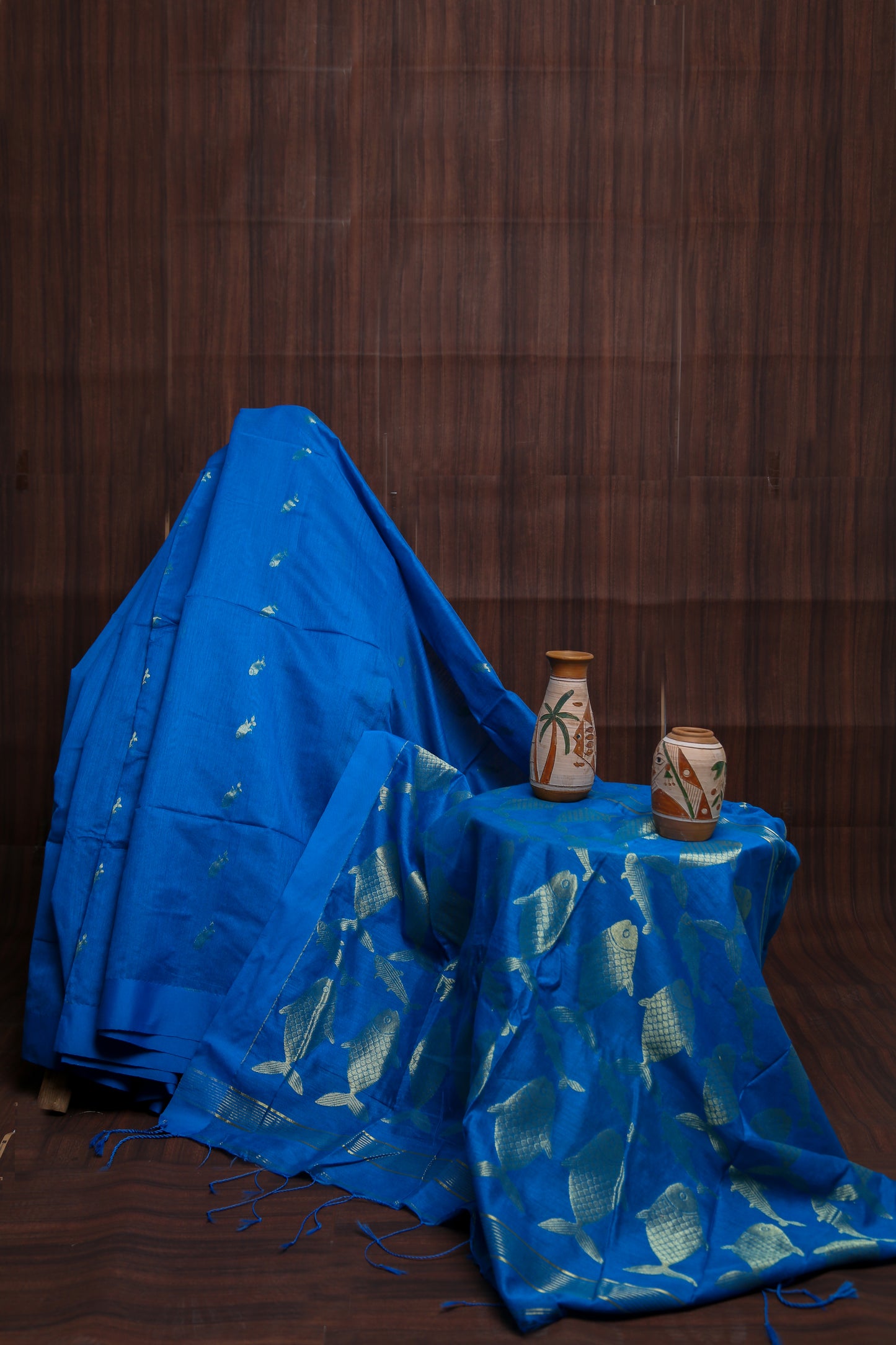 Handwoven Blue Color Silk Saree with Blouse