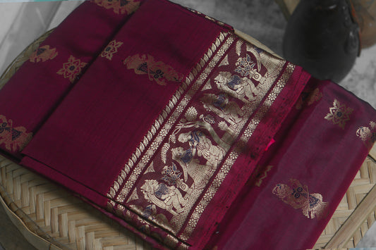 Purple Baluchari Saree Buy Online