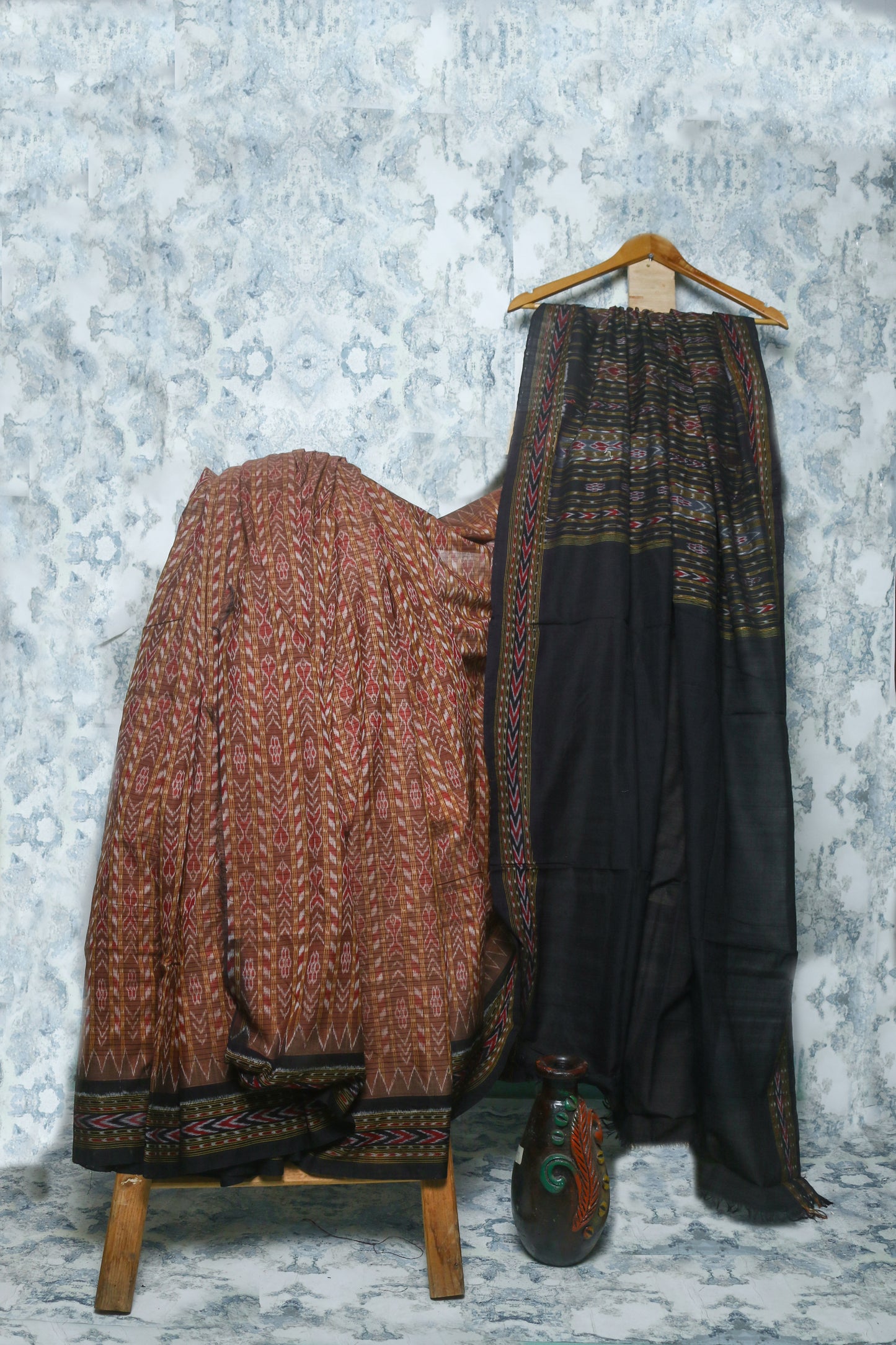 Sambalpuri Handwoven Saree with Chequered Design