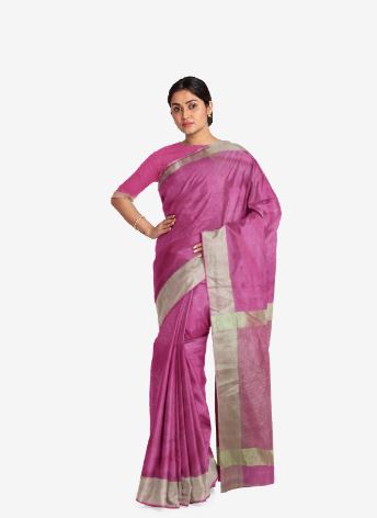 Rani Color Cotton Silk Saree