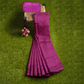 Delicate Purple Cotton Silk Saree with Golden Border