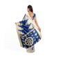 Blue-Colored Saree with Golden Hues