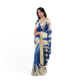 Blue-Colored Saree with Golden Hues