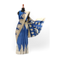 Blue-Colored Saree with Golden Hues