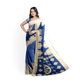 Blue-Colored Saree with Golden Hues