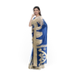 Blue-Colored Saree with Golden Hues